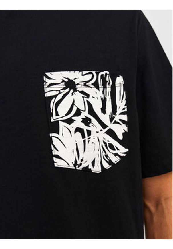 Jack & Jones - Jack&Jones T-Shirt Lafayette 12250435 Czarny Standard Fit. Kolor: czarny. Materiał: bawełna