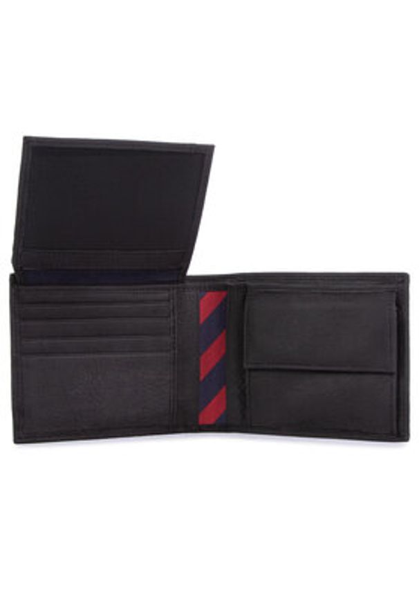 TOMMY HILFIGER - Tommy Hilfiger Duży Portfel Męski Johnson Cc Flap And Coin Pocket AM0AM00660/82566 Czarny. Kolor: czarny. Materiał: skóra, nubuk