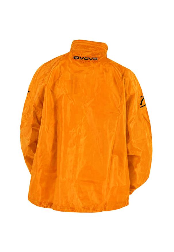 Kurtka Givova Rain Basico Fluo pomarańczowa. Kolor: pomarańczowy. Sport: piłka nożna