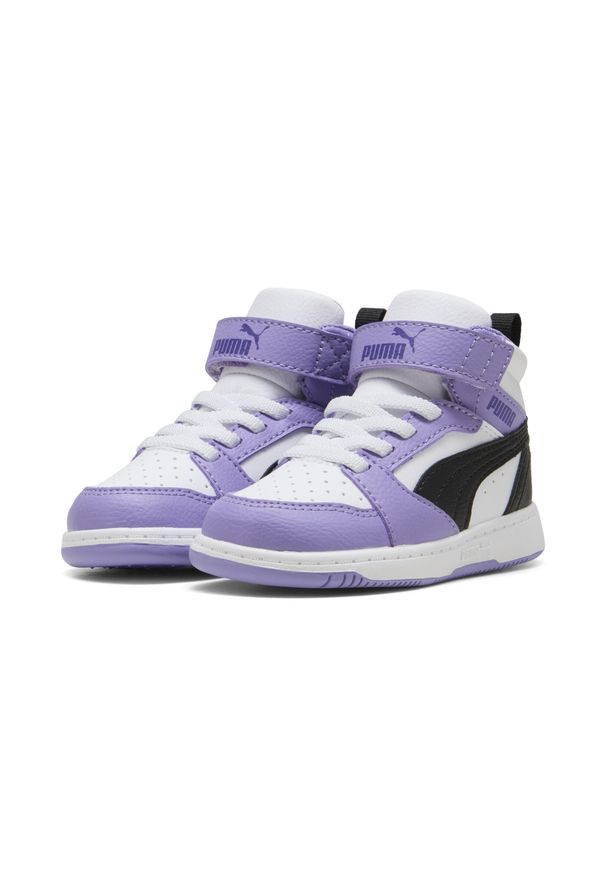 Puma - PUMA Rebound V6 Mid Toddlers' Sneakers PUMA Team Violet Black White Purple. Kolor: fioletowy, biały, wielokolorowy, czarny. Sport: turystyka piesza
