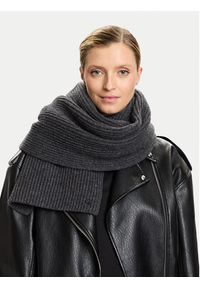 Calvin Klein Szalik Ck Metal Wool Rib Scarf LV04D8056G Szary. Kolor: szary. Materiał: wełna, materiał #3