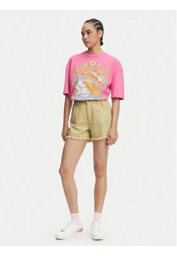 Billabong Szorty jeansowe Little Sister EBJDS00103 Zielony jasny Relaxed Fit. Kolor: zielony. Materiał: bawełna