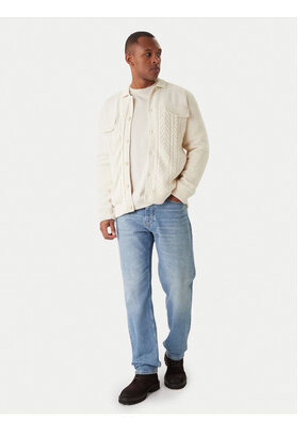 JOOP! Jeans Kardigan Walto 30047659 Écru Modern Fit. Materiał: bawełna