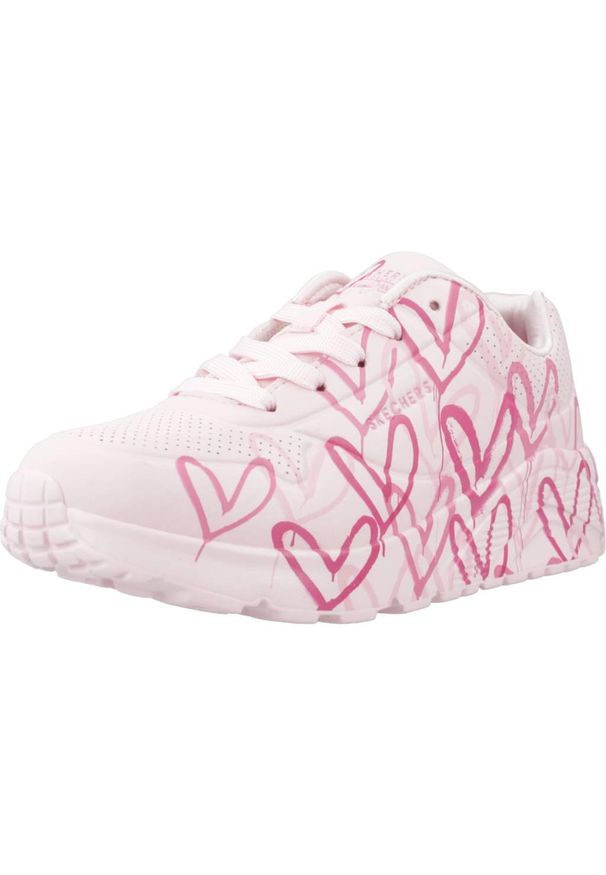 skechers - Buty do chodzenia dla dzieci Skechers Uno Lite Spread. Zapięcie: sznurówki. Kolor: różowy, wielokolorowy. Materiał: syntetyk, tkanina, materiał. Szerokość cholewki: normalna. Sport: turystyka piesza