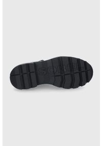 sorel - Sorel botki skórzane LENNOX damskie kolor czarny na płaskim obcasie. Nosek buta: okrągły. Zapięcie: sznurówki. Kolor: czarny. Materiał: skóra. Obcas: na obcasie. Wysokość obcasa: niski #2