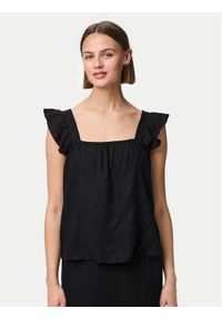 Pieces Bluzka Pia 17154740 Czarny Regular Fit. Kolor: czarny. Materiał: wiskoza, len #1