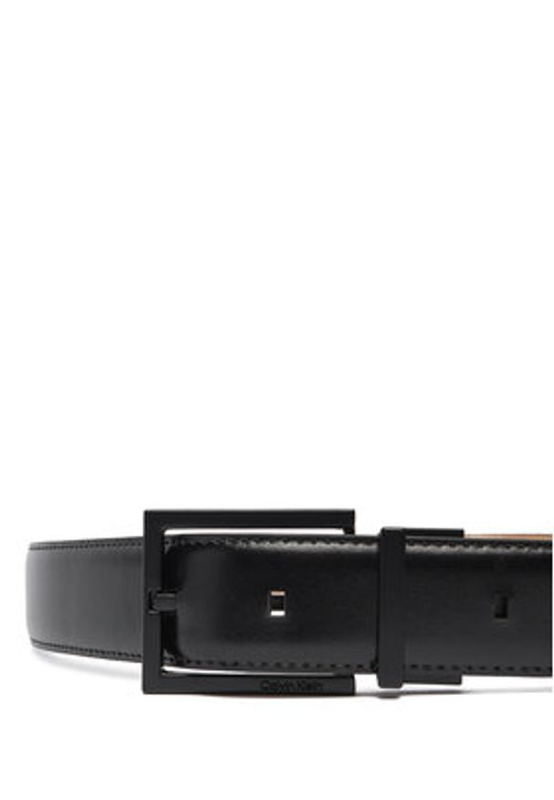 Calvin Klein Pasek Męski Square Buckle 32Mm Adj LV04D7026G Czarny. Kolor: czarny. Materiał: skóra