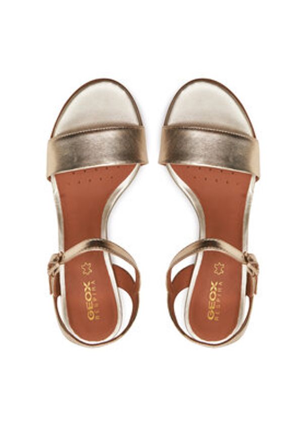 Geox Sandały D Aurely 50 D25RXB 000Y2 C2012 Złoty. Kolor: złoty. Materiał: skóra