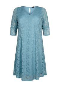 Zizzi Sukienka koktajlowa E02610A Niebieski Feminine Fit. Kolor: niebieski. Styl: wizytowy