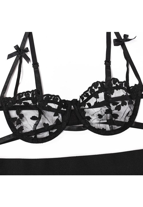 Intica - Komplet bielizny koronkowy z kokardkami Walentina. Kolor: biały. Materiał: koronka. Wzór: koronka