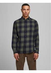 Jack & Jones Koszula 12181602 Zielony Slim Fit. Kolor: zielony. Materiał: bawełna