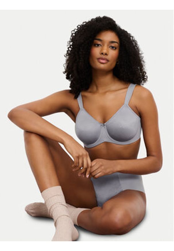 Triumph Biustonosz z fiszbiną Essential 10219713 Szary. Kolor: szary. Materiał: syntetyk