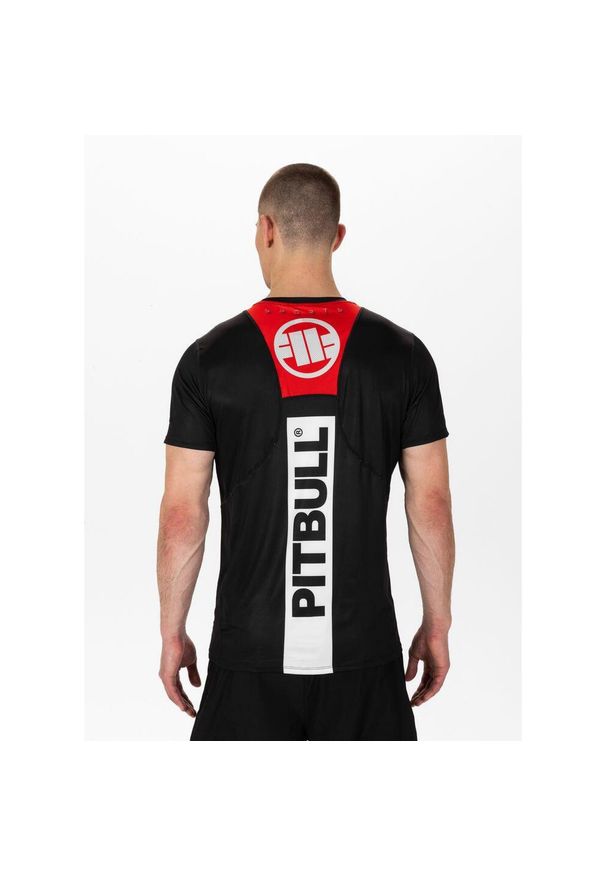 PITBULL - Koszulka męska Pitbull Mesh Performance Pro plus Hilltop Sports. Kolor: biały, wielokolorowy, czarny. Materiał: mesh
