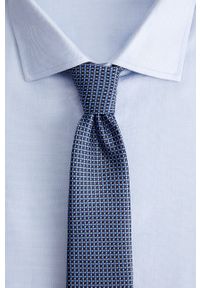 Mango Man - Krawat Micro. Kolor: niebieski. Materiał: tkanina, poliester #4
