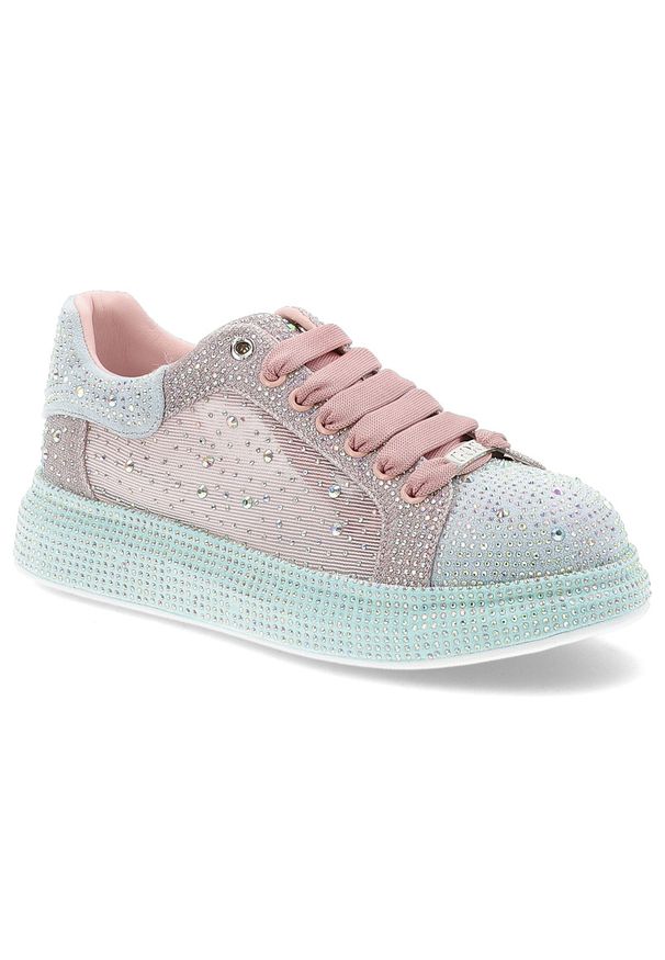 GOE - Wielobarwne Sneakersy Goe Błyszczące Stylowe Obuwie Damskie. Okazja: na co dzień. Materiał: materiał. Wzór: aplikacja. Styl: elegancki