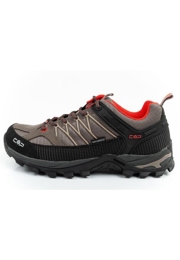 Buty sportowe męskie trekkingowe CMP Rigel wodoodporne. Kolor: wielokolorowy, czarny, brązowy. Materiał: materiał, syntetyk