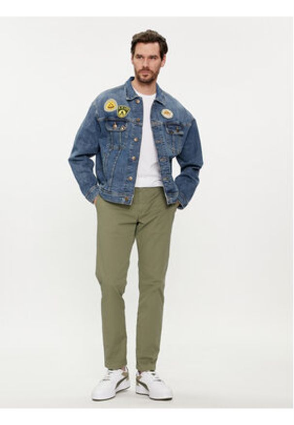 Lee Kurtka jeansowa Rider 112350102 Niebieski Relaxed Fit. Kolor: niebieski. Materiał: bawełna