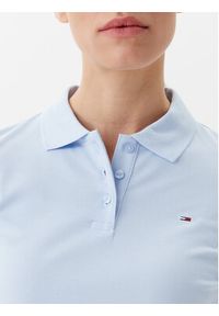 Tommy Jeans Polo Essential DW0DW20160 Błękitny Slim Fit. Typ kołnierza: polo. Kolor: niebieski. Materiał: bawełna #2