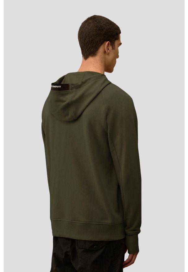 C.P. Company - C.P. COMPANY Zielona rozpinana bluza męska Hooded Open, Rozmiar XL. Okazja: na co dzień. Kolor: zielony. Materiał: bawełna. Styl: casual