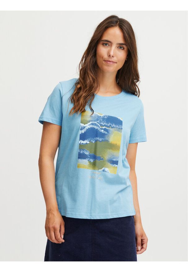 Fransa T-Shirt 20612765 Niebieski Regular Fit. Kolor: niebieski. Materiał: bawełna