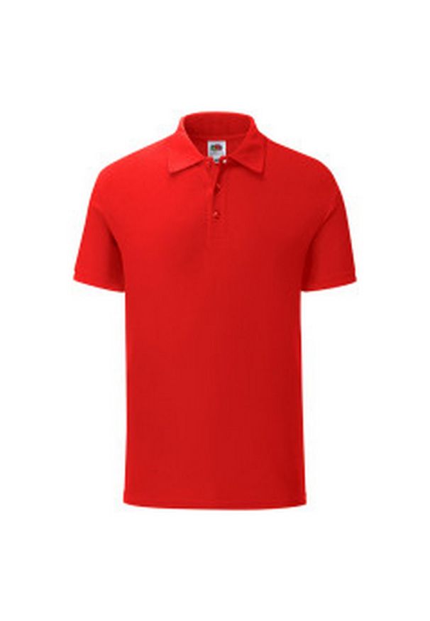 FRUIT OF THE LOOM - Koszulka Polo Męska Iconic. Typ kołnierza: polo. Kolor: czerwony