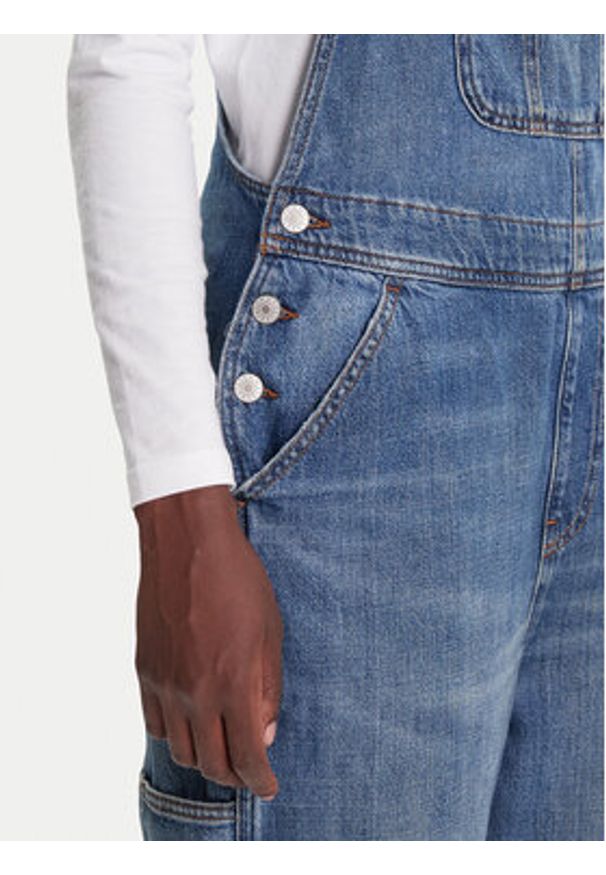 Tommy Jeans Ogrodniczki Classic DW0DW20529 Niebieski Straight Fit. Kolor: niebieski