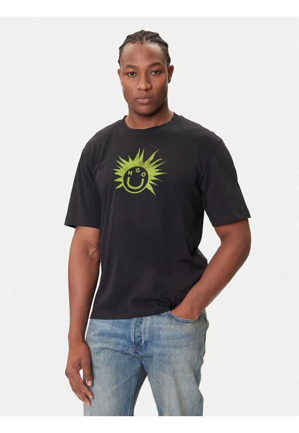 Hugo - HUGO T-Shirt Nugix 50543485 Czarny Regular Fit. Kolor: czarny. Materiał: bawełna