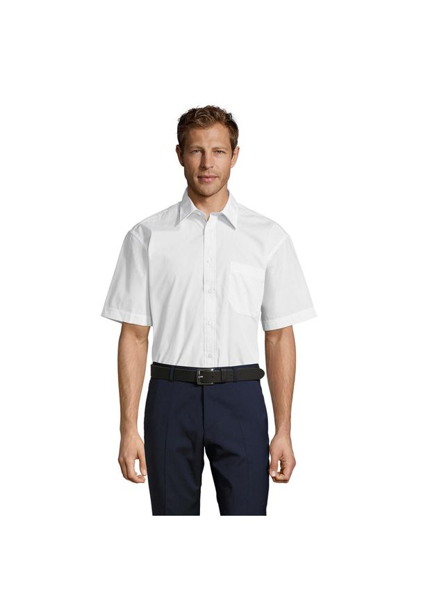SOL'S - Koszula Biznesowa Bristol Plain Poplin Unisex Dla Dorosłych. Okazja: na spotkanie biznesowe. Kolor: biały. Styl: biznesowy