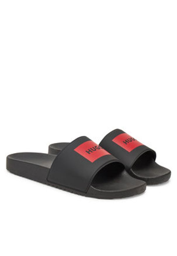Hugo - HUGO Klapki Timein Slid 50548061 Czarny. Kolor: czarny. Materiał: syntetyk