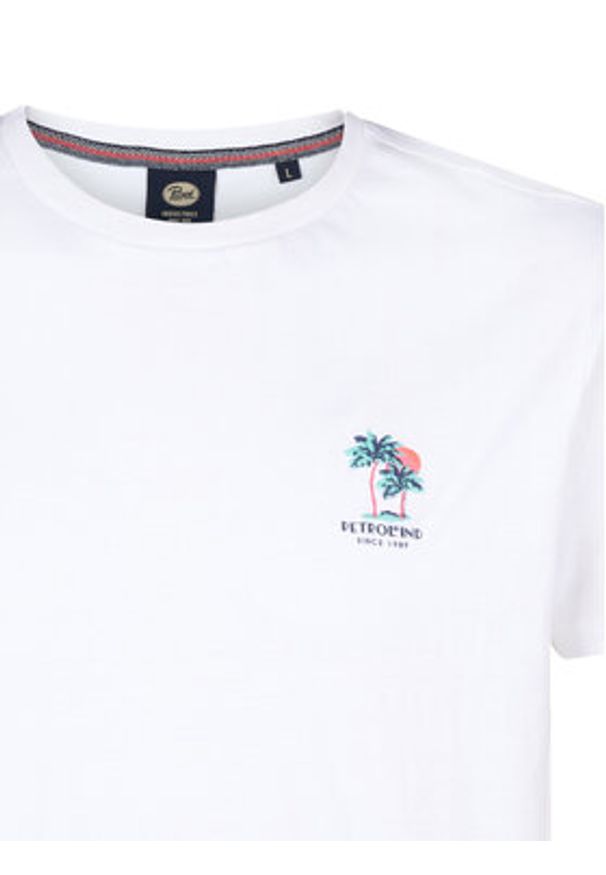 Petrol Industries T-Shirt M-1050-TSR644 Biały Regular Fit. Kolor: biały. Materiał: bawełna