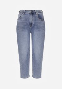 Renee - Niebieskie Jeansy Mom Fit z Bawełną High Waist Agarehe. Okazja: na co dzień, na imprezę. Stan: podwyższony. Kolor: niebieski. Styl: casual, elegancki, klasyczny #2