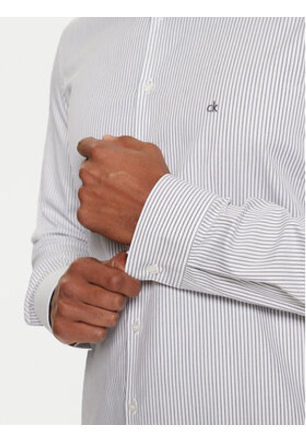 Calvin Klein Koszula K10K113865 Biały Slim Fit. Kolor: biały. Materiał: bawełna
