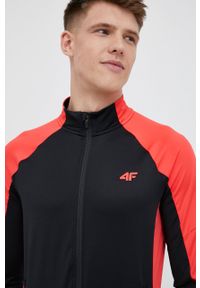 4f - 4F bluza treningowa kolor czerwony wzorzysta. Kolor: czerwony. Materiał: materiał. Długość rękawa: raglanowy rękaw #2
