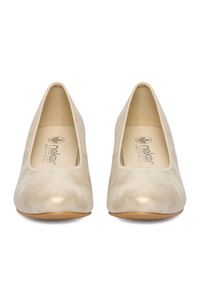 Rieker Czółenka 44650-91 Złoty. Kolor: złoty. Materiał: materiał #4