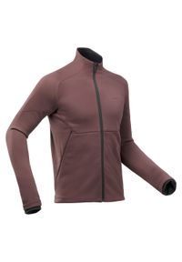quechua - Polar turystyczny męski Quechua MH520. Typ kołnierza: kołnierzyk stójkowy. Kolor: brązowy. Materiał: polar. Wzór: gładki #1