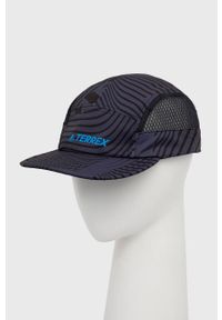 adidas Performance czapka z daszkiem kolor granatowy wzorzysta. Kolor: niebieski. Materiał: skóra, materiał #1