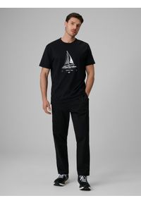 4f - 4F T-shirt relaxed z nadrukiem męski - czarny XL. Okazja: na co dzień. Kolor: czarny. Materiał: materiał, bawełna, dzianina. Wzór: nadruk. Styl: casual #2