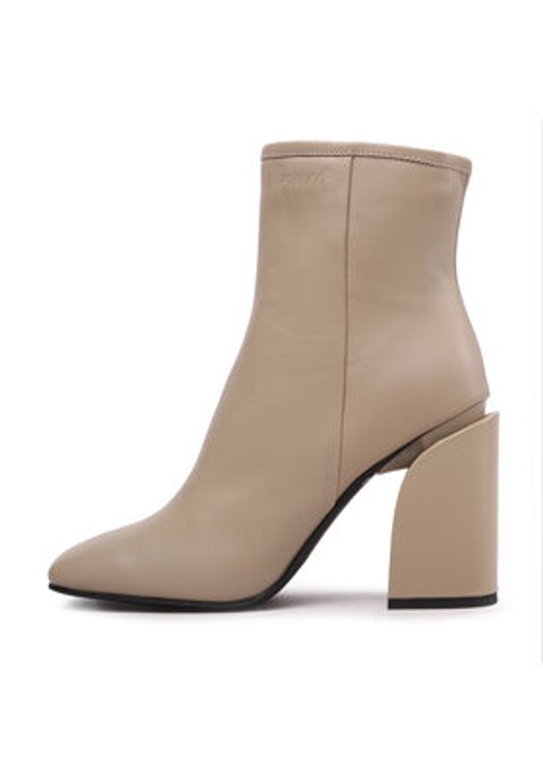 Pinko - PINKO Botki Tea Tronchetto PE 23 BLKS1 100664 A0N9 Beżowy. Kolor: beżowy. Materiał: skóra
