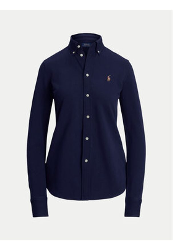 Polo Ralph Lauren Koszula 211924258016 Granatowy Slim Fit. Typ kołnierza: polo. Kolor: niebieski. Materiał: bawełna