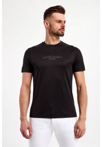Emporio Armani - T-shirt EMPORIO ARMANI. Długość rękawa: krótki rękaw. Długość: krótkie. Wzór: aplikacja