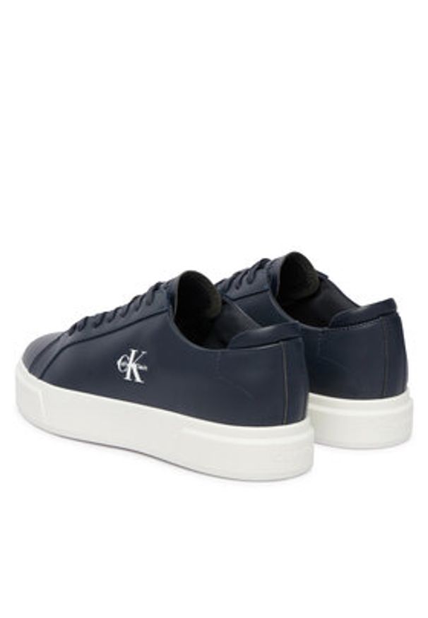 Calvin Klein Sneakersy Basket Cupsole Laceup Lth Ml YM0YM01460 Granatowy. Kolor: niebieski. Materiał: skóra