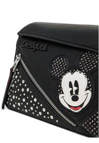 Desigual Torebka Mickey Studstyle Phuk 24WAXP71 Czarny. Kolor: czarny. Materiał: skórzane