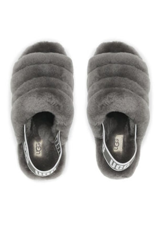 Ugg Kapcie W Fluff Yeah Slide 1095119 Szary. Kolor: szary. Materiał: skóra