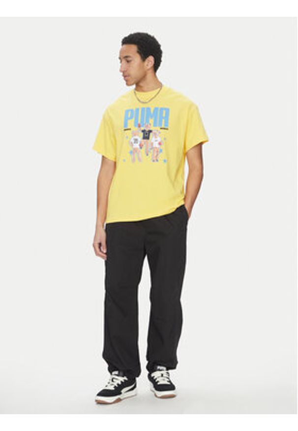 Puma T-Shirt Dylan's World 630257 Żółty Regular Fit. Kolor: żółty. Materiał: bawełna