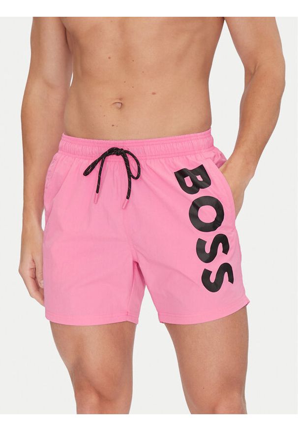 BOSS Szorty kąpielowe Octopus 50514502 Różowy Regular Fit. Kolor: różowy. Materiał: syntetyk