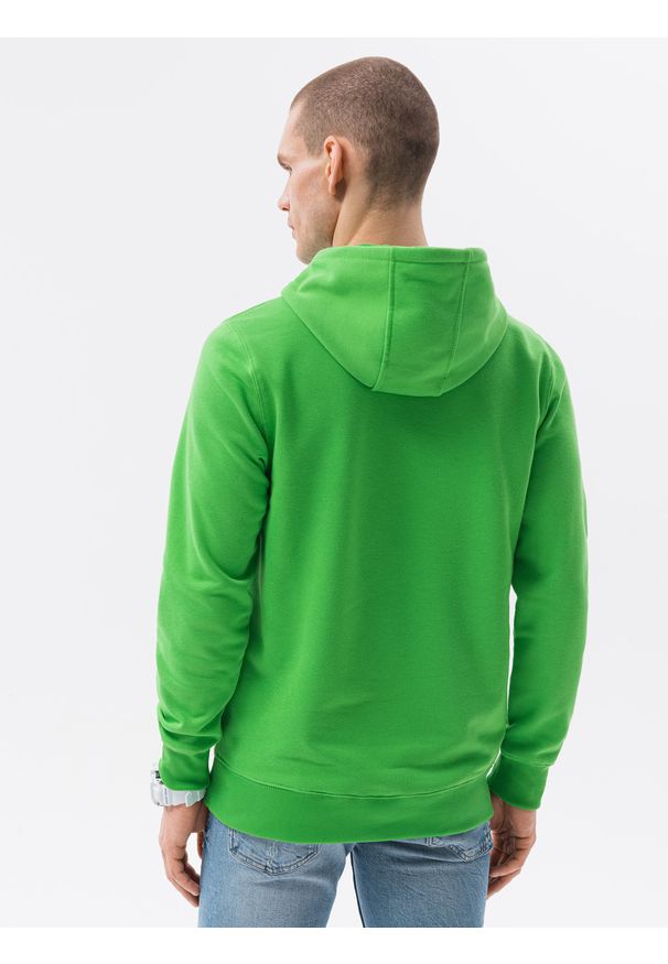 Ombre Clothing - Bluza męska w mocnych kolorach B1351 - zielona - XXL. Typ kołnierza: kaptur. Kolor: zielony. Materiał: poliester, bawełna. Wzór: nadruk