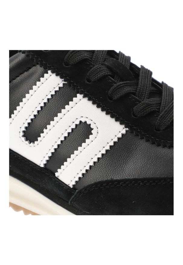 Sneakersy damskie Filippo, cholewka ze skóry naturalnej licowej i zamszowej wiązany fason z zabudowanym przodem, czarne, DP7686/26. Kolor: czarny. Materiał: skóra, zamsz. Szerokość cholewki: normalna