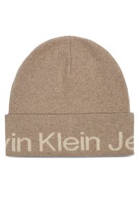 Calvin Klein Jeans Czapka Logo Beanie K60K611271 Szary. Kolor: szary. Materiał: wiskoza #1