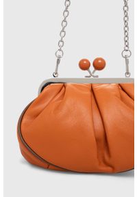 Weekend Max Mara torebka skórzana kolor pomarańczowy. Kolor: pomarańczowy. Materiał: skórzane #2