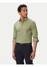 Tommy Jeans Koszula Original DM0DM04405 Zielony Slim Fit. Kolor: zielony. Materiał: bawełna #1
